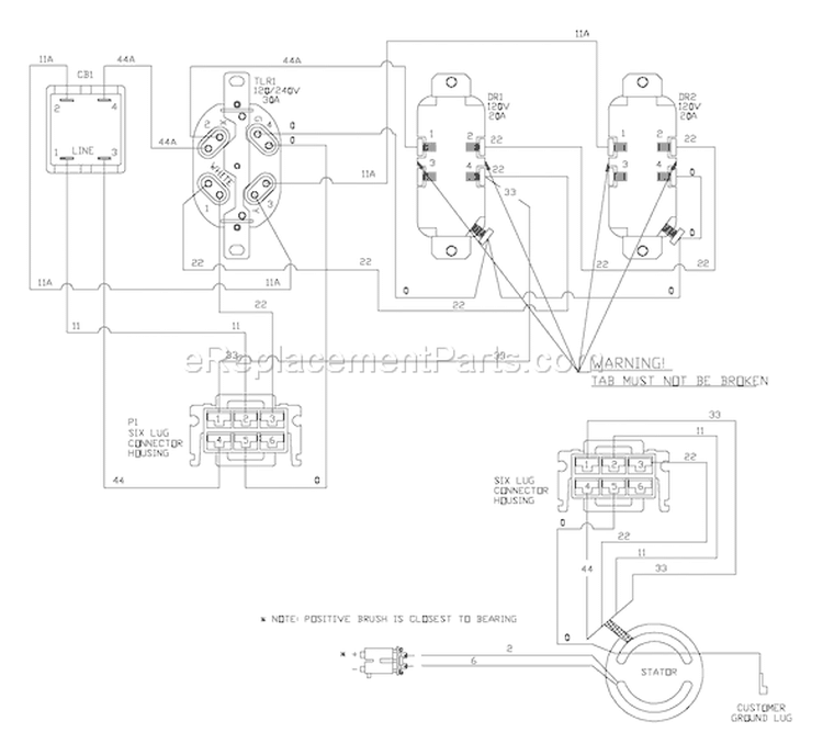 Page E Diagram and Parts List for 1655-2  Briggs and Stratton Generator